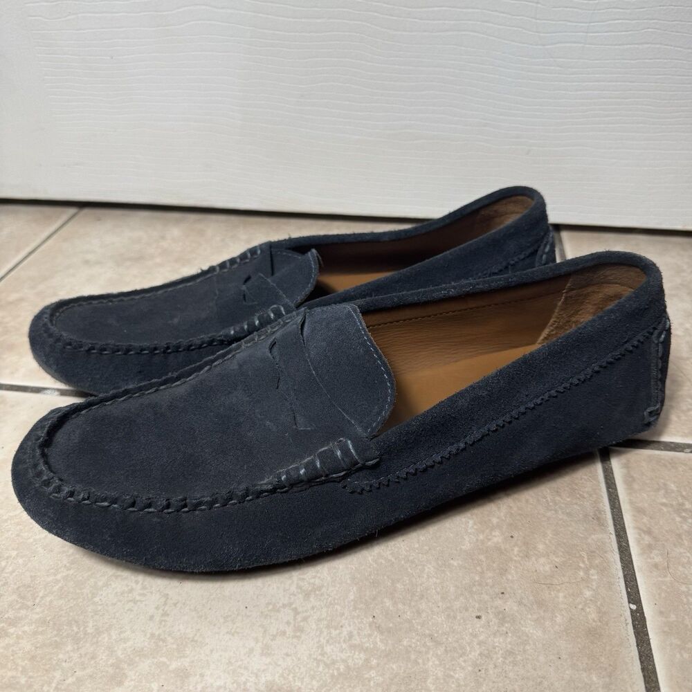 Brooks Brothers Men's 11 D Driving Moccasins Loafers Suede Moccasin Leather Blue